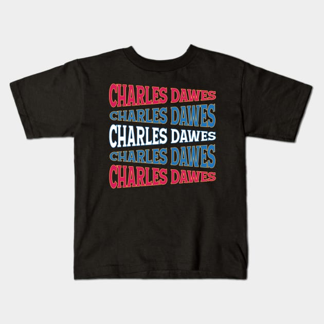 TEXT ART USA CHARLES DAWES Kids T-Shirt by LAVA-ROMA-NOVA